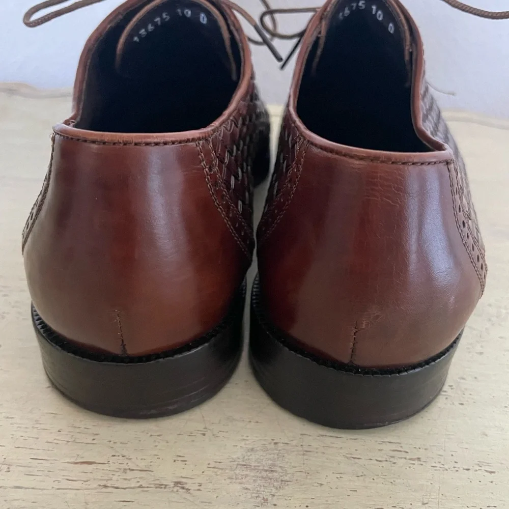 Bragano Cole Haan Made in Italy Woven Cap Toe Oxford Shoes in Brown Size 10‎